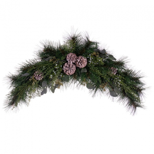 32" Mixed Foliage with Pinecone Swag - Add Rustic Charm to Your Home Decor