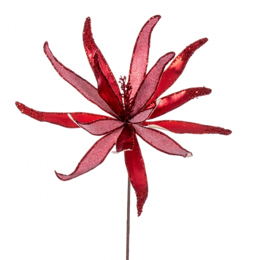 24" Red Metallic Frosted Glitter Papyrus
