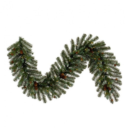 6' X 14" Blue Spruce Garl Bo-Timer 50Ww: Artificial Pre-Lit Garland for Elegant Holiday Decor