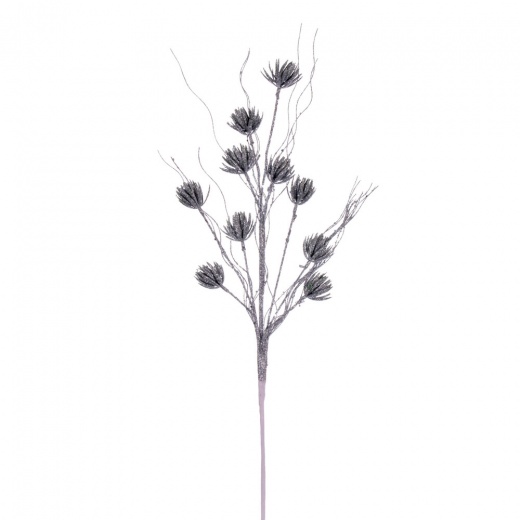 30" Silver Mini Flower Glitter Spray