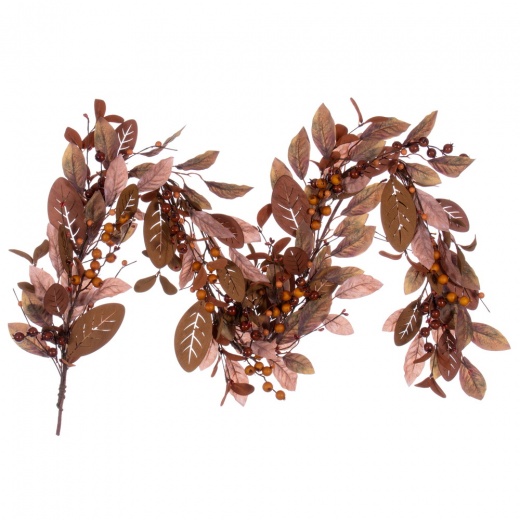 5' Green Brown Leaf Garland