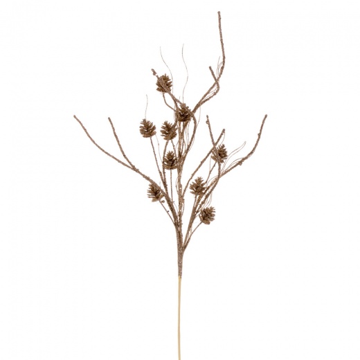 32" Champagne Cone Twig Glitr Spray 6/Bg