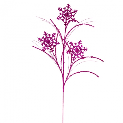 31" Hot Pink Snowflake Glitter Spray 6/Bg