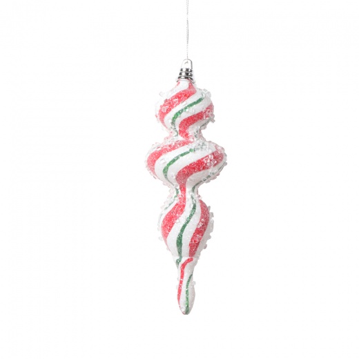 7" Red Green Swirl Shuttle Ornament