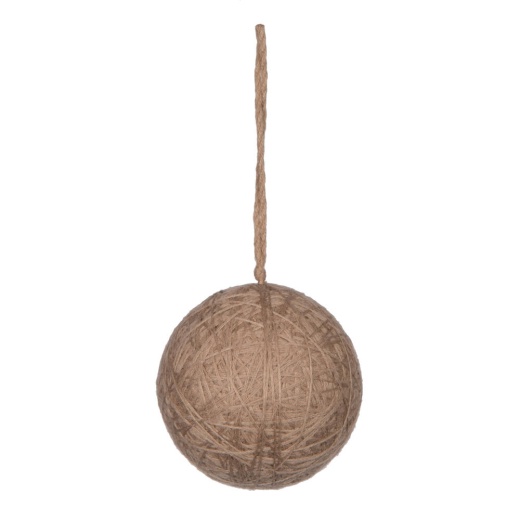 4" Natural Wool String Wrapped Ball Ornament