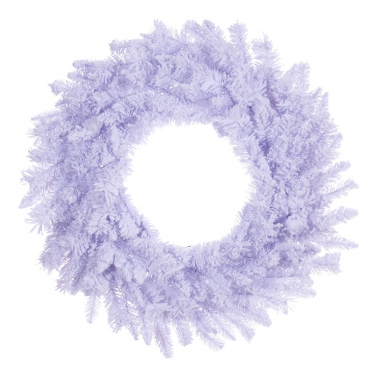 30" Flocked White Wreath 196t