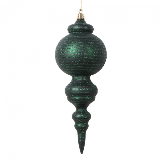 10" Matte Midnight Green Finial Ornament 2/Bag