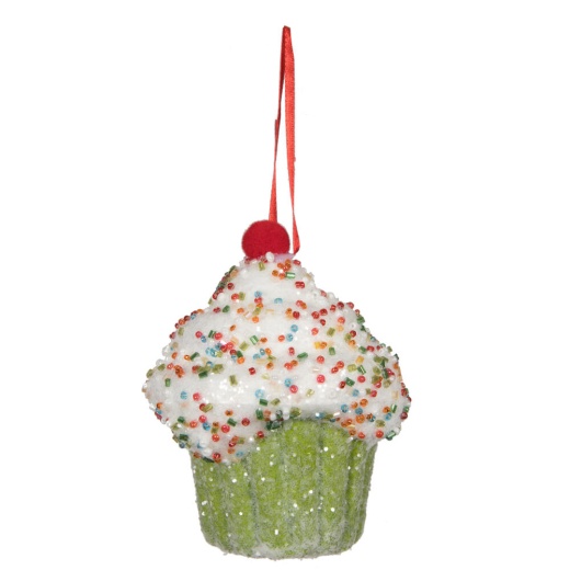 4.5" Lime Cupcake Ornament 2/Bag - Unique Holiday Decor
