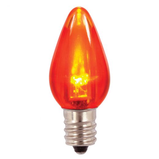 C7 Orange Transparent Led Bulb 25/Bag