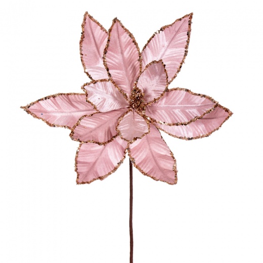 24" Pink Velvet Poinsettia 3/Bag