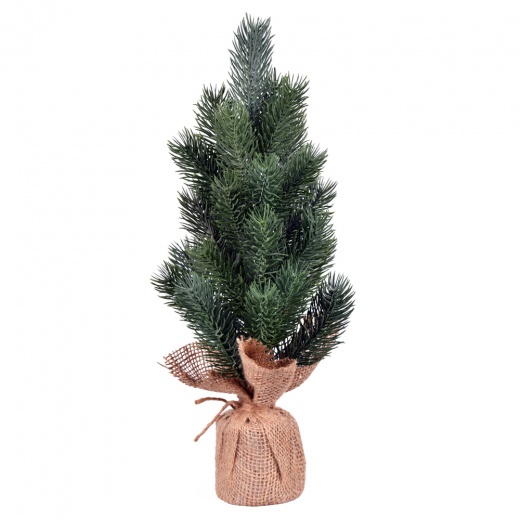 19" Blue Spruce Sapling Artificial Christmas Tree in Burlap Base