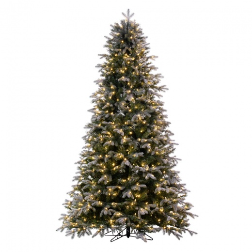 7.5' x 56" Frosted Douglas Fir Artificial Pre-Lit Christmas Tree