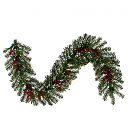 6' X 14" Berry Mixed Garl 50Ww B/O Timer - Pre-Lit Artificial Garland