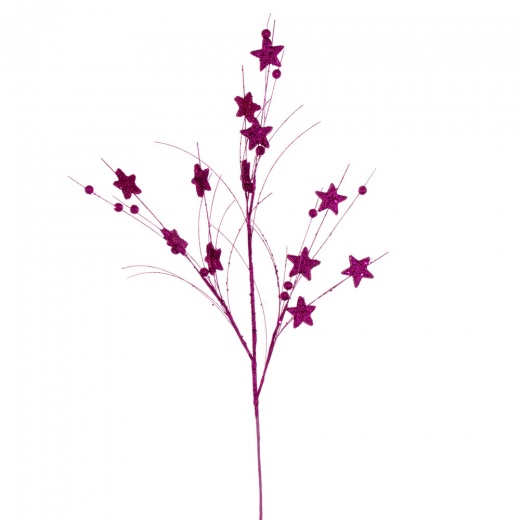 33" Fuchsia Star/Ball Glitr Spray