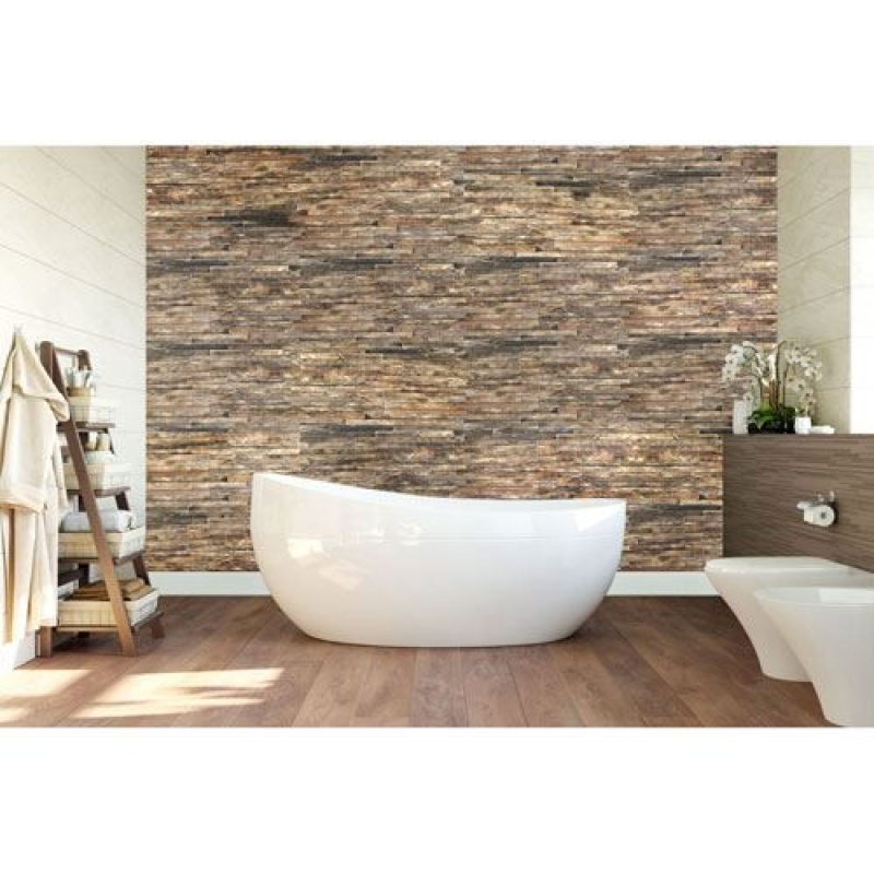 Restorers Architectural Stacked Boat Wood Mosaic Wall Tile