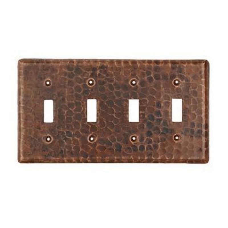 Premier Copper Copper Quadruple Toggle Switchplate