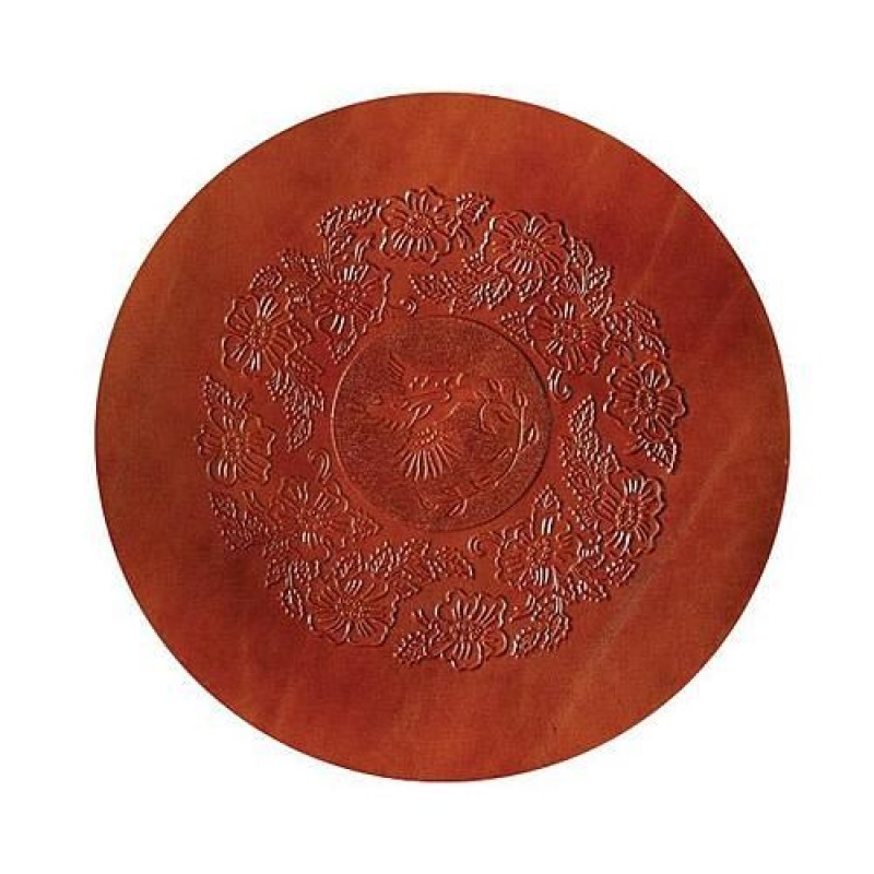 Pre-Finished Round Leather Chair Seat With Doves