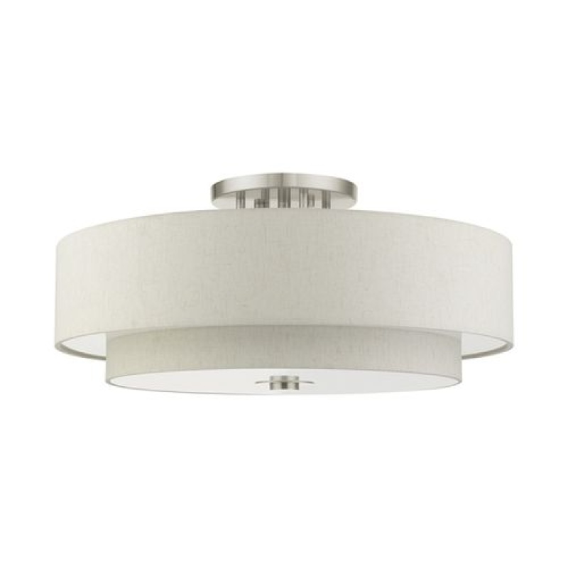 Livex Lighting Meridian 6-Light Tall 30 Inch Semi-Flush Ceiling Light