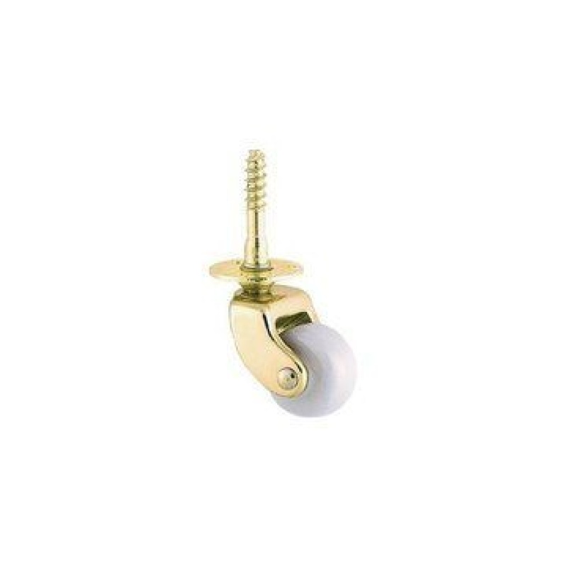 Restorers Brass Threaded Caster - 1 Inch Porcelain Wheel