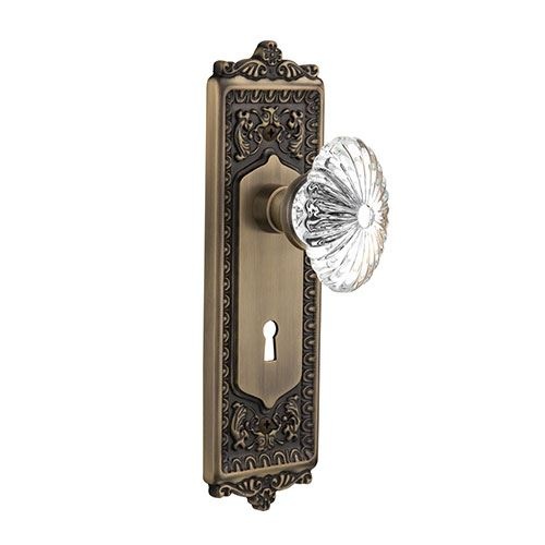 Nostalgic Warehouse Egg & Dart Keyhole Door Set - Oval Flute Crystal