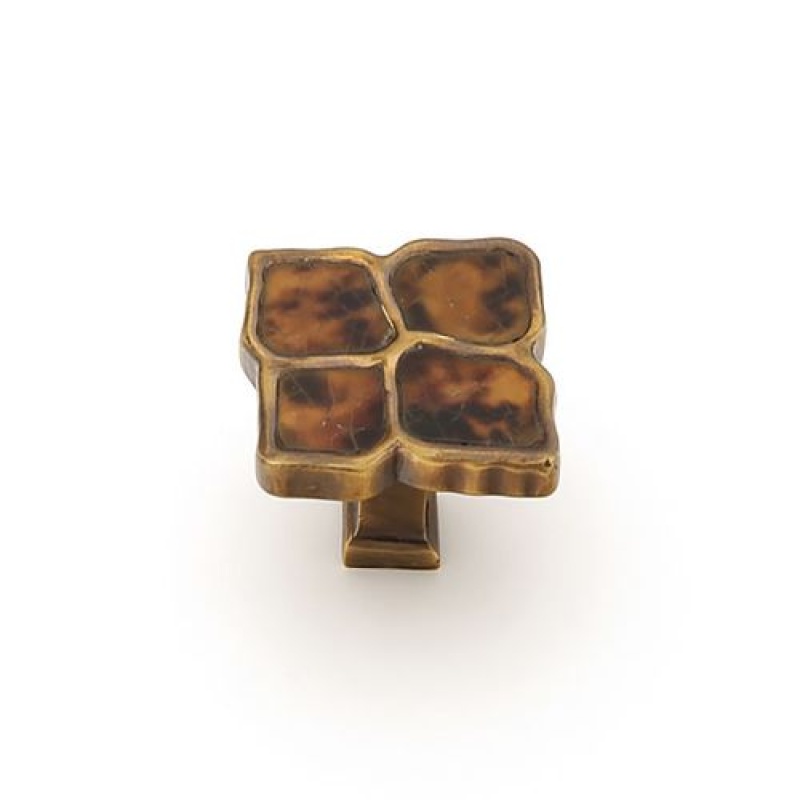 Schaub Tiger Penshell Square Cabinet Knob