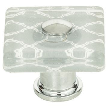 Atlas Homewares Quatrefoil Glass Square Knob