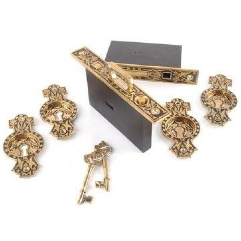 Restorers 6 7/8 Inch Hummingbird Pocket Door Mortise Lock Set