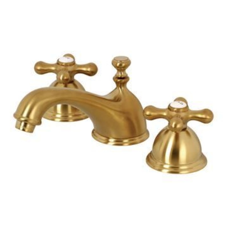 Restorers Restoration 8 Inch Widespread Bathroom Faucet - Metal Cross