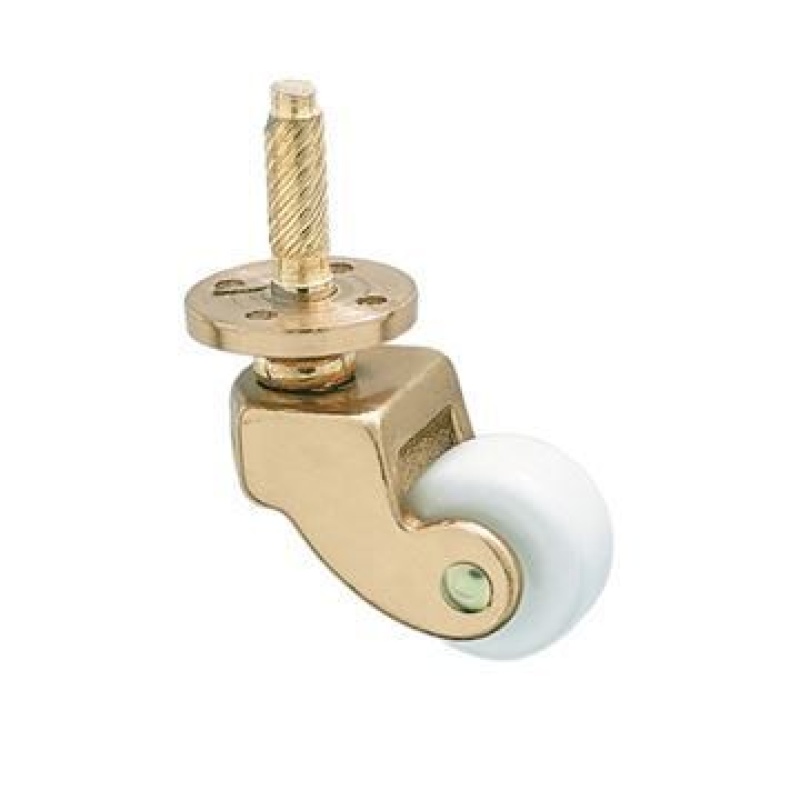 Solid Brass Caster with 1" Porcelain Wheel