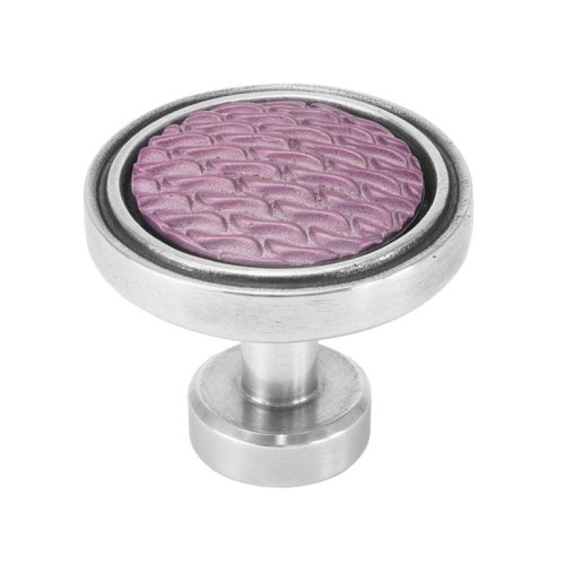 Carpe Diem Spectra Waves Chrome and Fuchsia Pink Knob