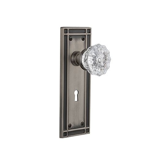 Nostalgic Warehouse Mission Keyhole Door Set With Crystal Glass Knobs