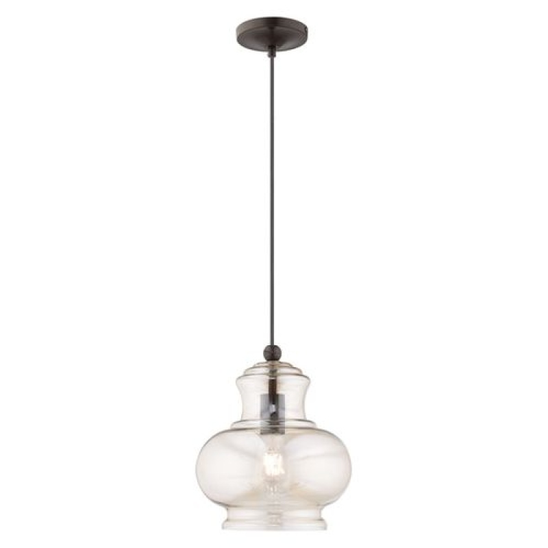 Livex Lighting 1-Light Hand Blown Art Glass Mini Pendant Light