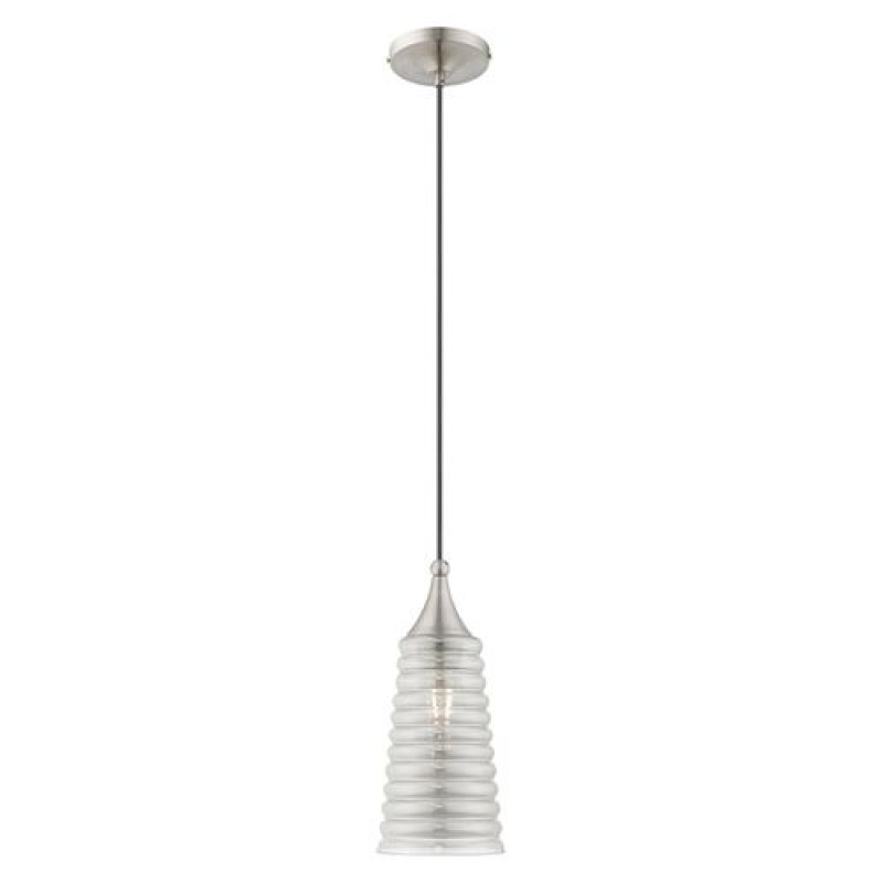Livex Lighting 40647 Hand Blown Art Glass Mini Pendant - Smoke Glass