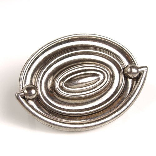 Restorers Oval Bail Pull - Antique Nickel Finish Cabinet Hardware