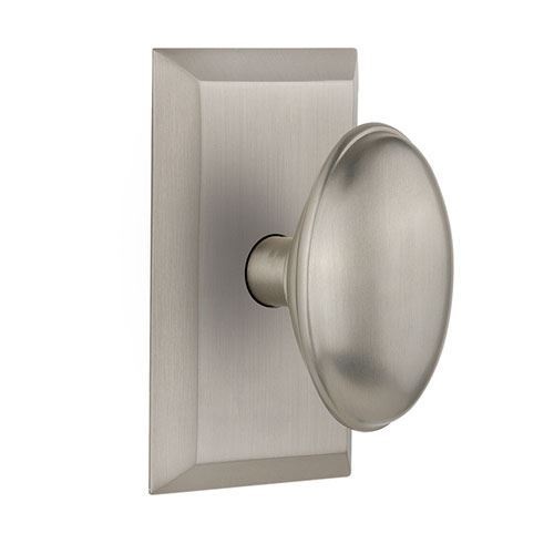 Nostalgic Warehouse Studio Plate Door Set With Homestead Knobs