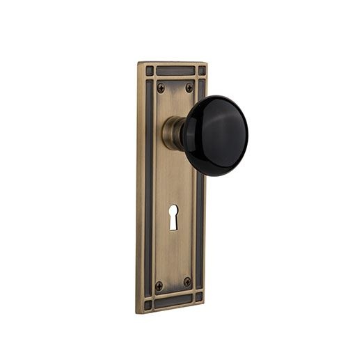Nostalgic Warehouse Mission Keyhole Door Set - Black Porcelain