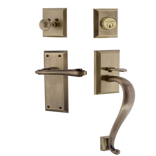 Nostalgic Warehouse New York S Grip Entry Set Fleur - Keyed Alike