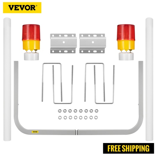 Vevor Boat Trailer Guide-On, 40" Steel Trailer Post with LED Lighted PVC Tube Covers