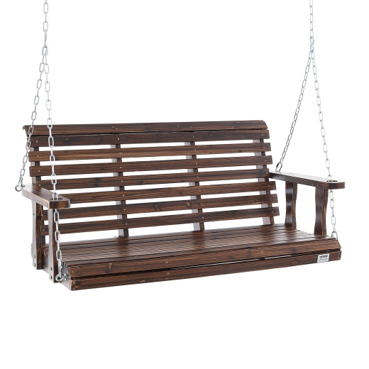 Vevor Wooden Porch Swing 4.5 Ft - Patio Bench Swing for Courtyard & Garden