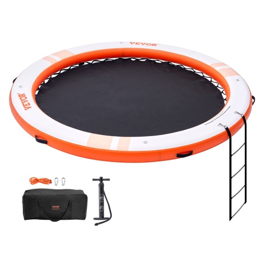 Vevor Inflatable Floating Dock ø10Ft Water Dock Platform With ø8Ft Mesh Pool