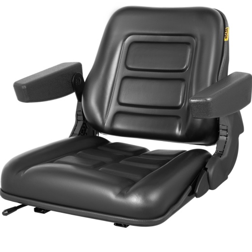 Vevor Universal Forklift Seat Black Pvc Tractor Seat