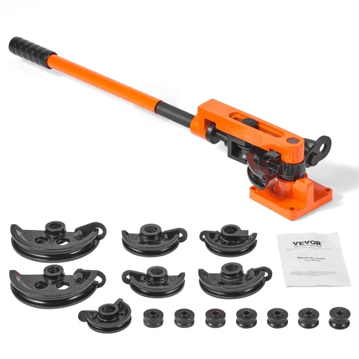 Vevor Pipe Tube Bender, 3/8" to 1" OD Manual Pipe Tube Bender with 7 Bending Dies
