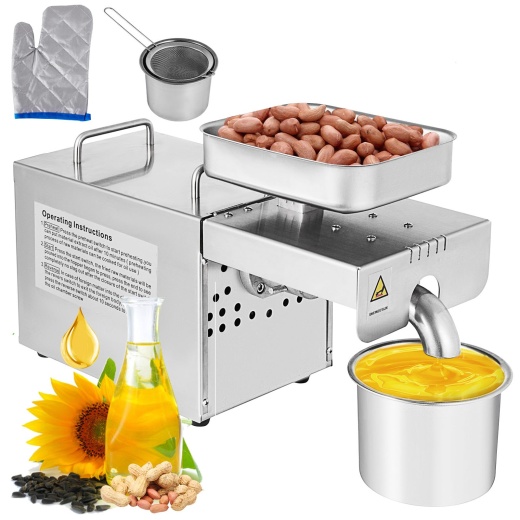 Vevor Oil Press Machine 750W Cold / Hot Press Automatic Oil Extractor