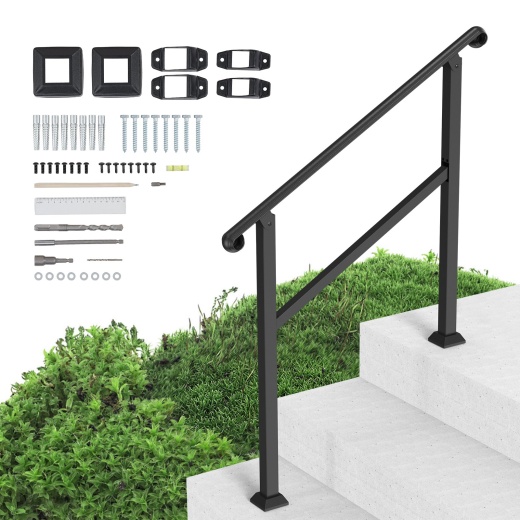 Vevor 2-3 Step Handrails For Outdoor Steps For Seniors Porch Deck Post