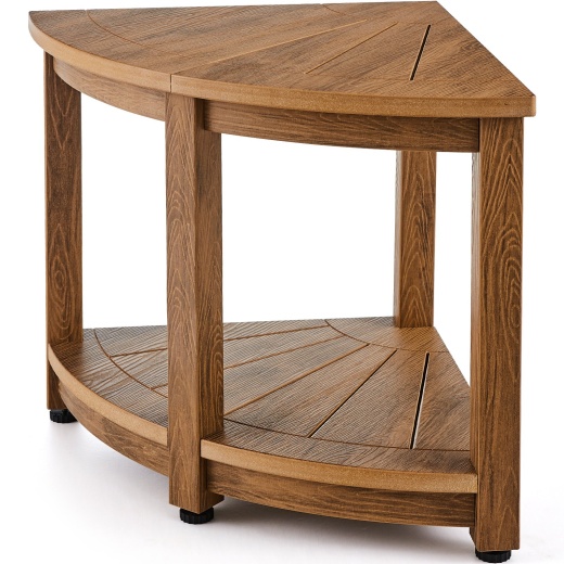 Vevor Corner Shower Bench with Storage Shelf - Water Resistant Shower Stool