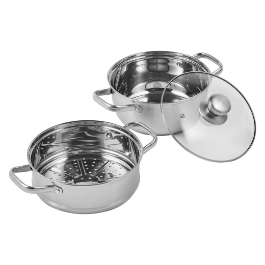 Vevor Steamer Pot - 8.66In/22Cm Steamer Pot for Cooking with 3Qt Stock Pot and Vegetable Steamer