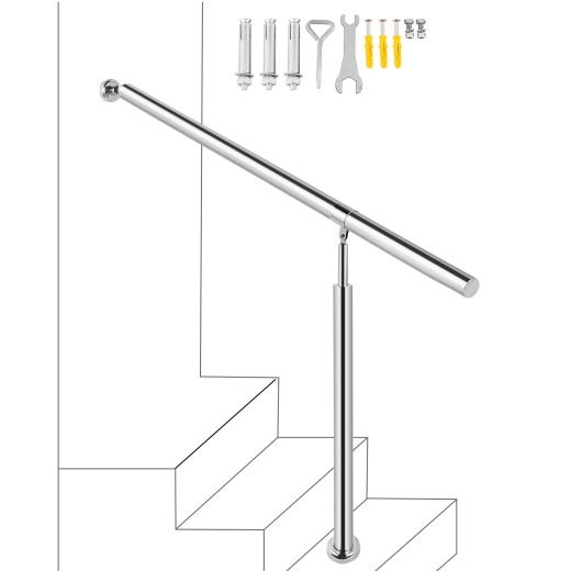 Vevor Step Handrail - Durable 304 Stainless Steel Stair Railing for Indoor & Outdoor Use