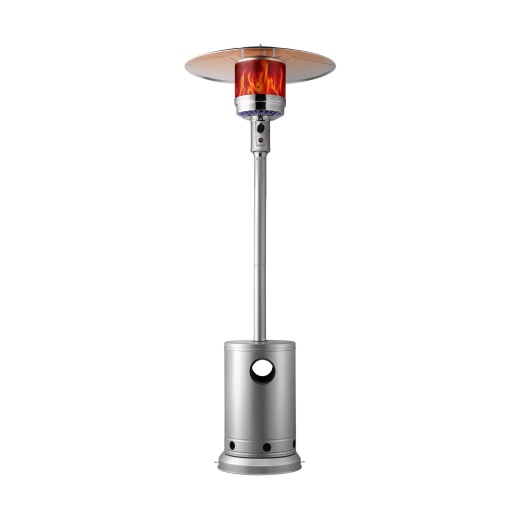 Vevor Propane Patio Heater 50000Btu Tall Hammered W/Round Table Outdoor Silver