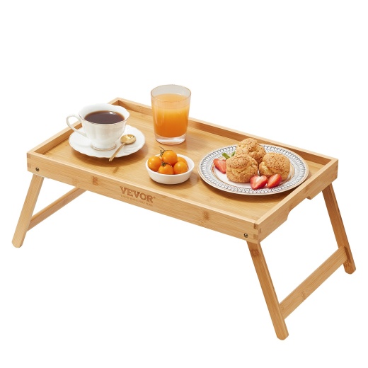 Vevor Bed Tray Table with Foldable Legs, Bamboo Breakfast Tray