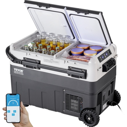 Vevor Portable Car Refrigerator Freezer Compressor 50 L Dual Zone